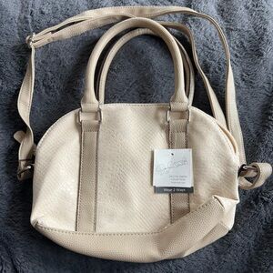 Jaclyn Smith Cream Convertible Crossbody Satchel
